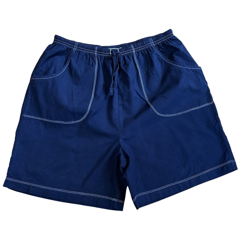 Fresh Produce Cotton Shorts Drawstring Navy Sz Lrg Classic Summer Beach Pockets
